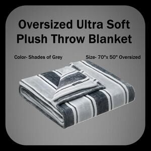 Nautica Jetty Island Ultra Soft Oversized Plush Throw Blanket 70"X50"